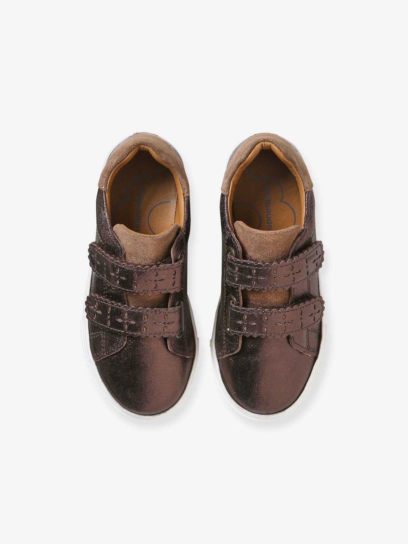 Vertbaudet Mädchen Sneakers mit Klettverschluss, Anziehtrick - bronze