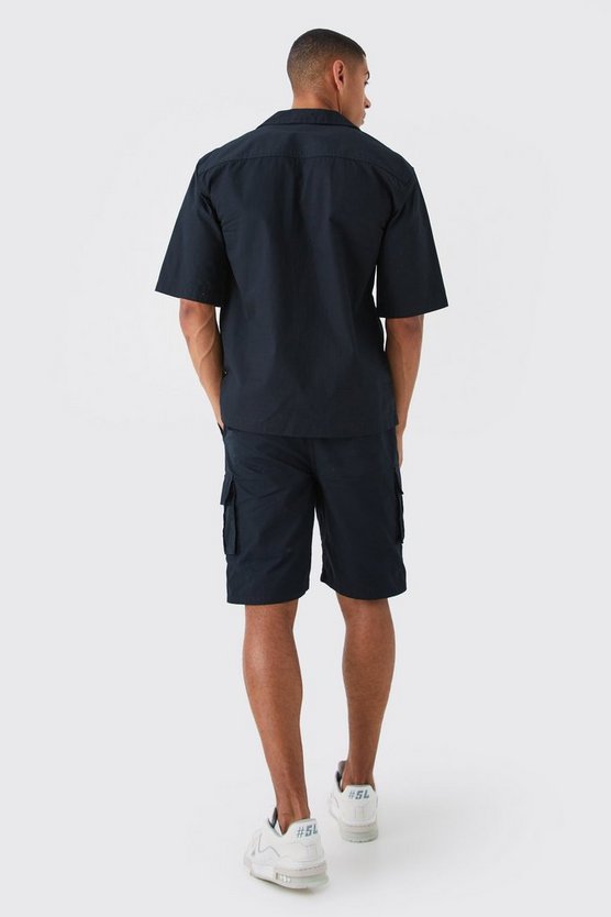 Lockere Ripstop Cargo-Shorts mit elastischem Bund
