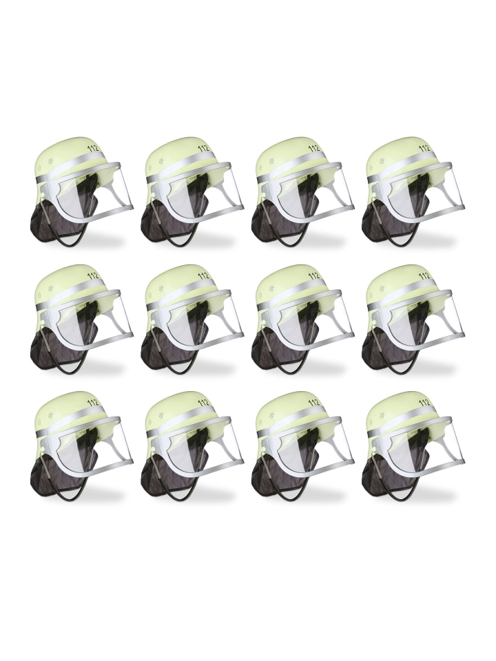 relaxdays 12x Feuerwehrhelm in Gelb günstig kaufen onesize