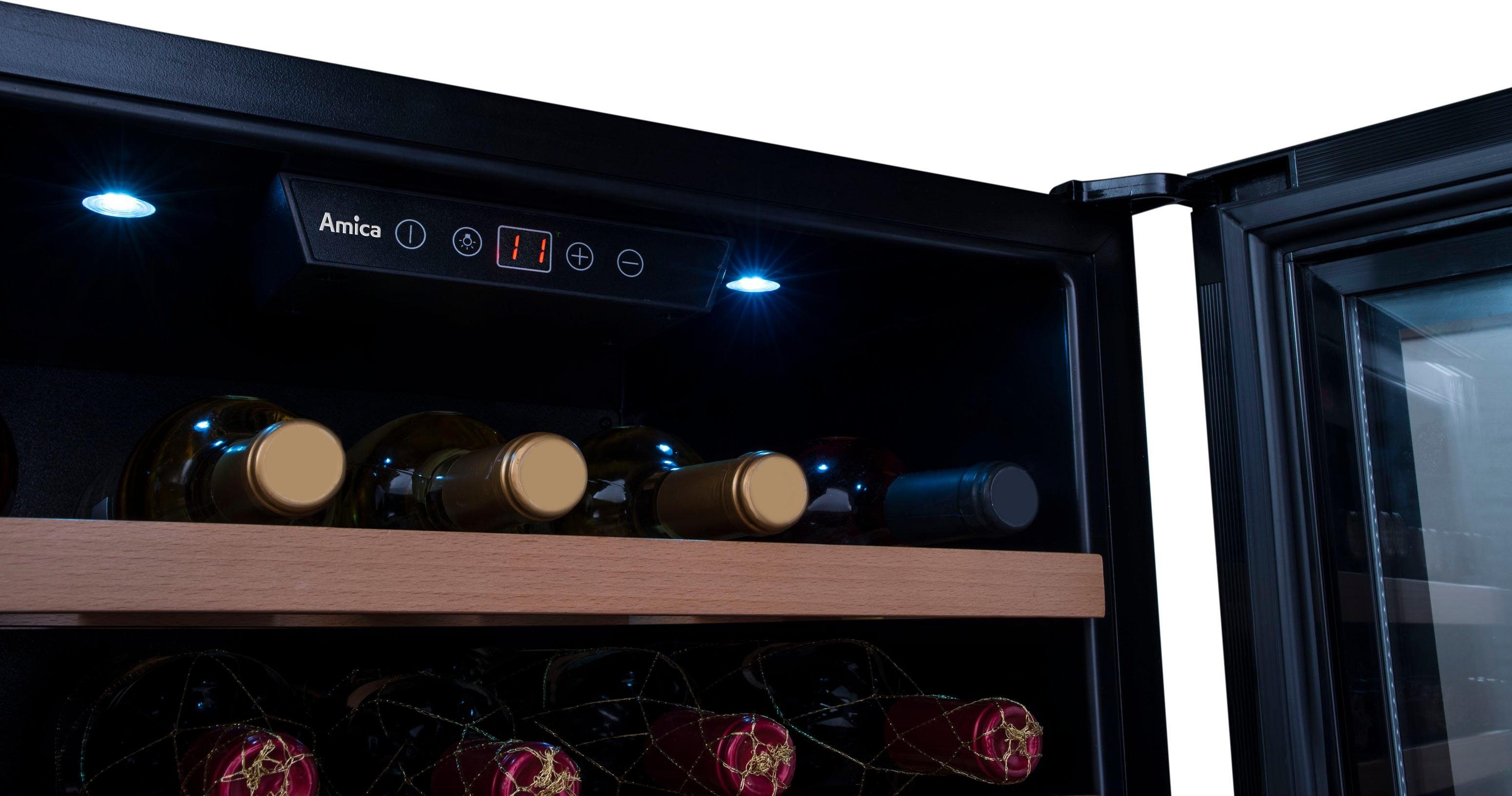 Amica Einbauweinkühlschrank WK 341 210 S, für 40 Standardflaschen á 0,75l,LED-Beleuchtung