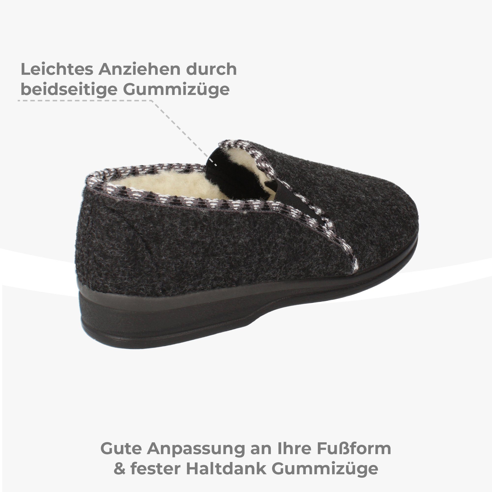 filsko Sunsvall Warme Winter HausSchuhe für Damen Hausschuh Filz, Hüttenschuhe, mit Schafwolle gefüttert