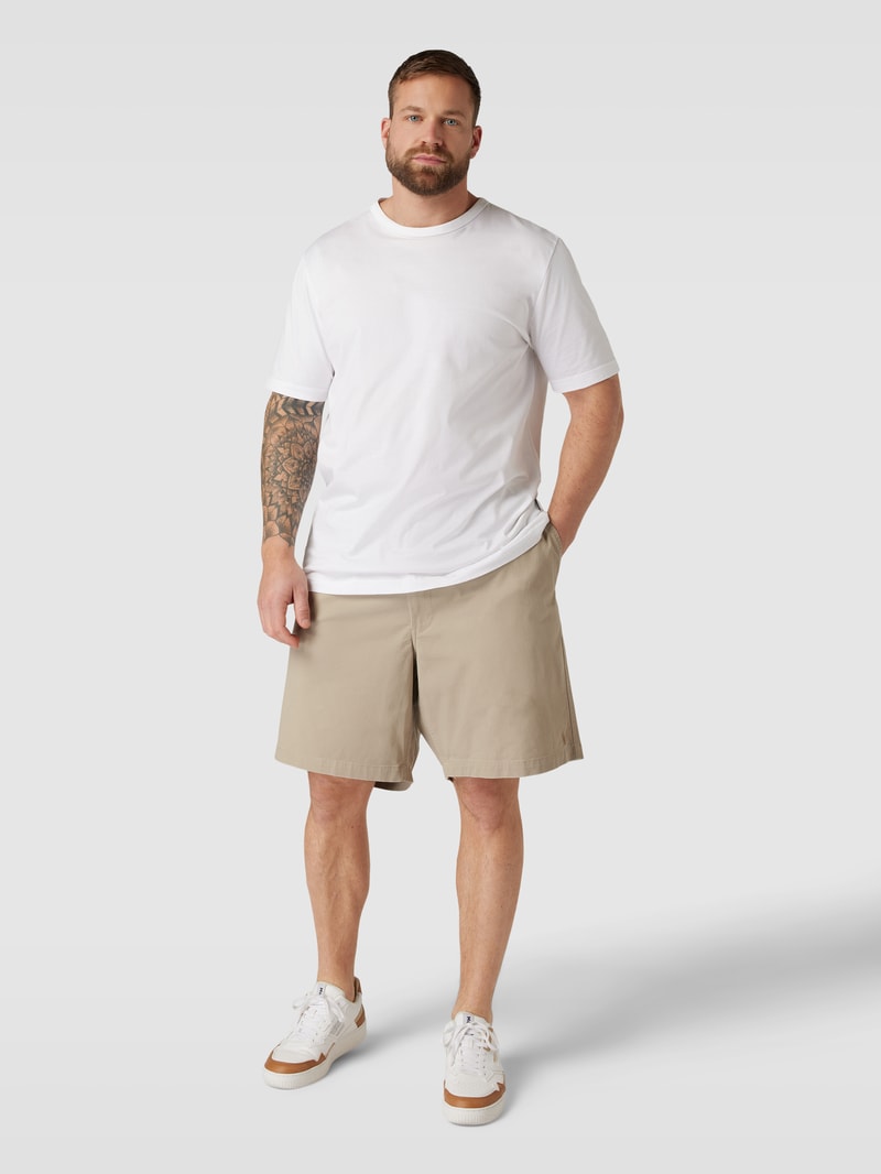 PLUS SIZE Bermuda mit Label-Stitching Modell 'PREPSTERS' in khaki