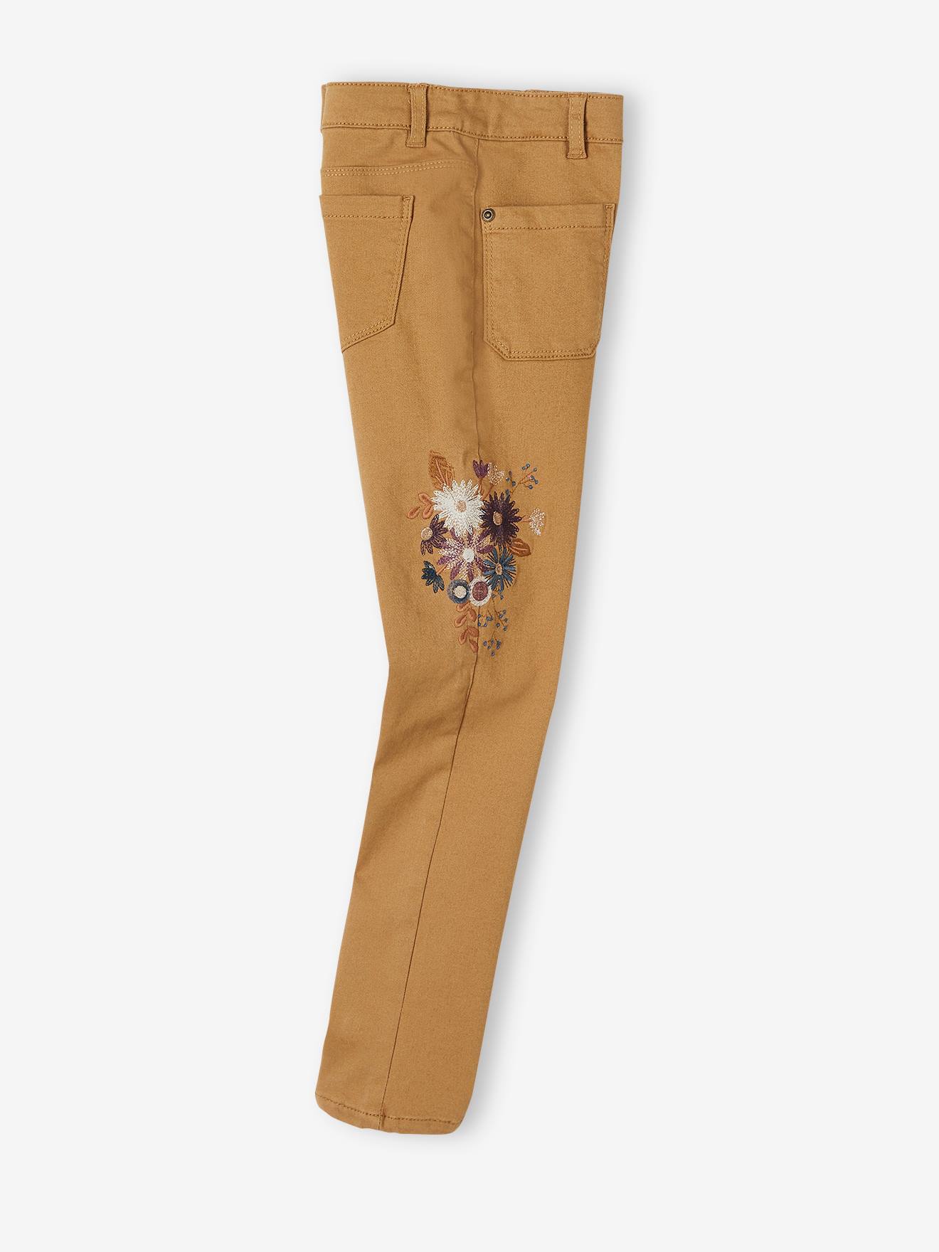 Vertbaudet Mädchen Slim-Fit-Hose, hohe Taille - karamell