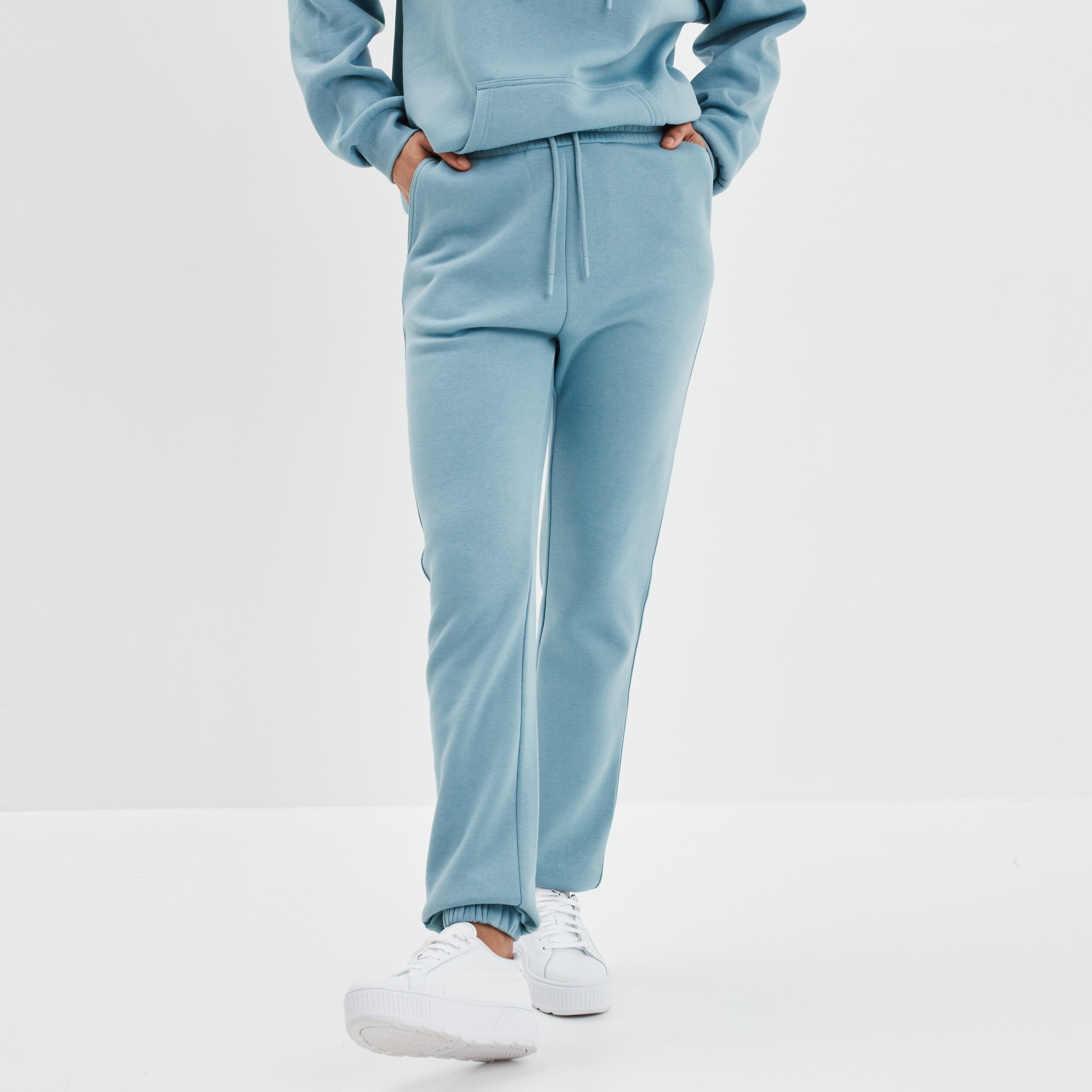 Pantalon jogging droit molleton gris femme | La Halle