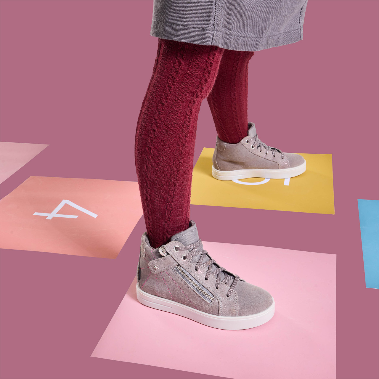 STELLA - Grau Sneaker high mit Reißverschluss