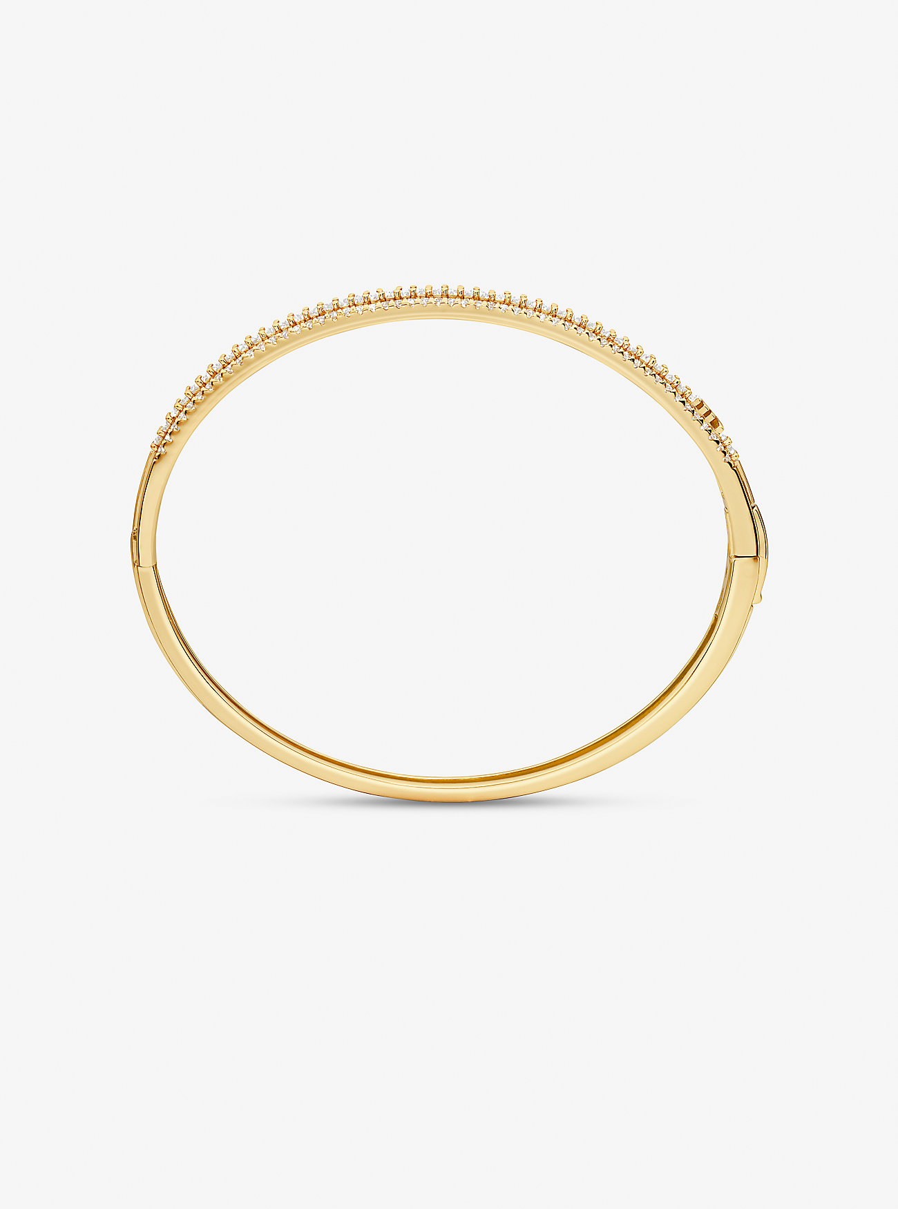 Precious Metal-Plated Sterling Silver Pavé Bangle - GOLD