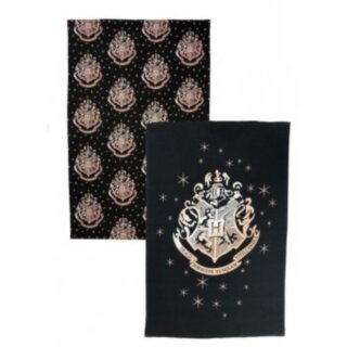 Harry Potter Gold Hogwarts Twin Pack Tea Towel