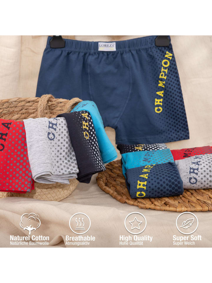 LOREZA 10er Set Boxershorts - Champion- Bunt günstig kaufen