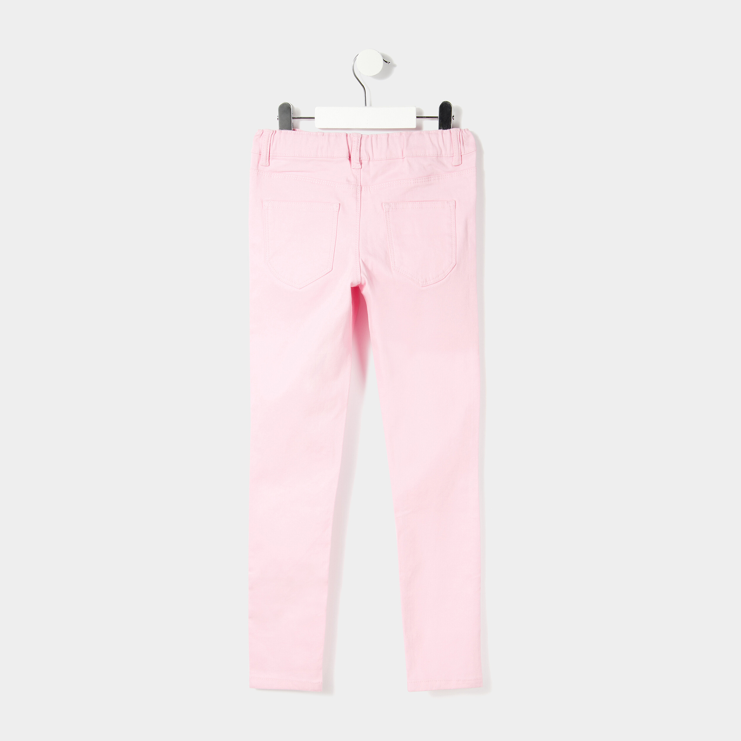 Pantalon tregging ajustable en coton rose pastel fille | La Halle