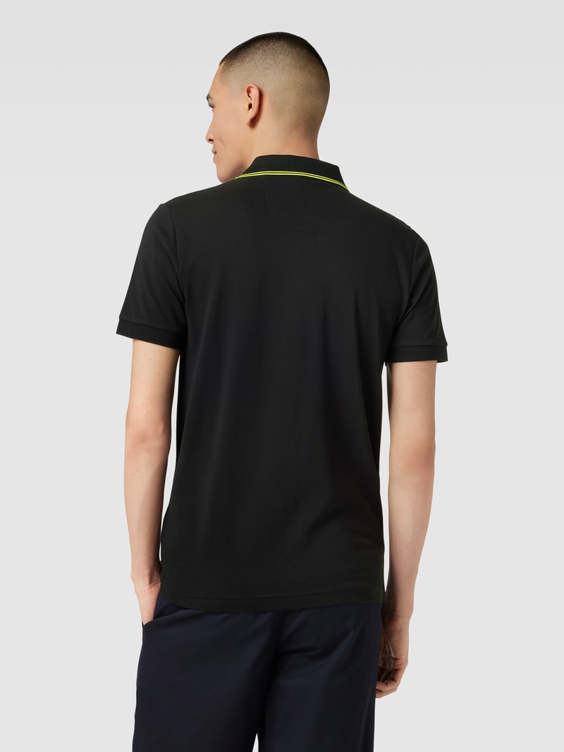 Poloshirt mit Label-Stitching Modell 'PAULE' in schwarz
