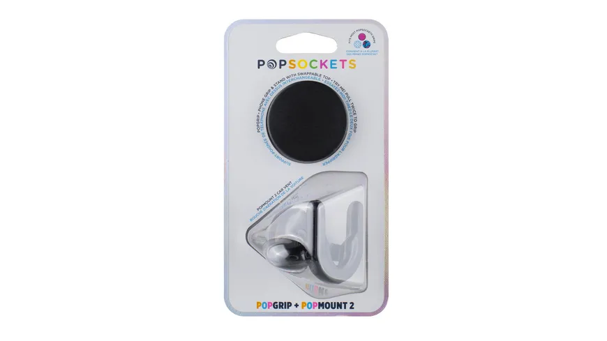 PopGrip und Vent Mount 2 im Doppelpack - schwarz