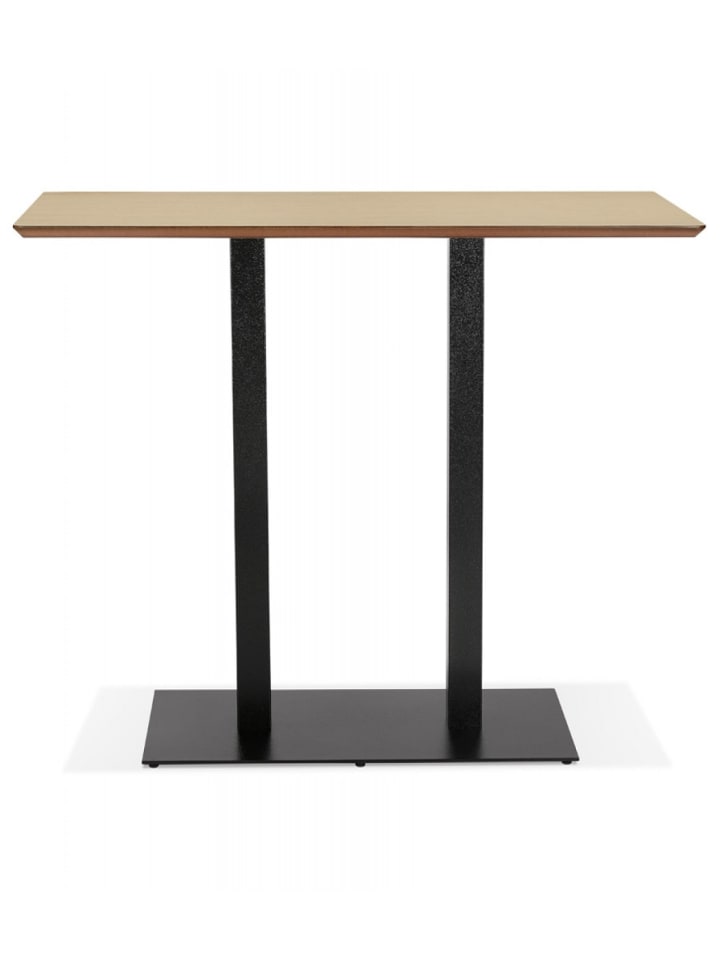 KADIMA DESIGN Hochtisch aus Holz Metall mit Naturplatte | Industrieller Stil in Beige günstig kaufen