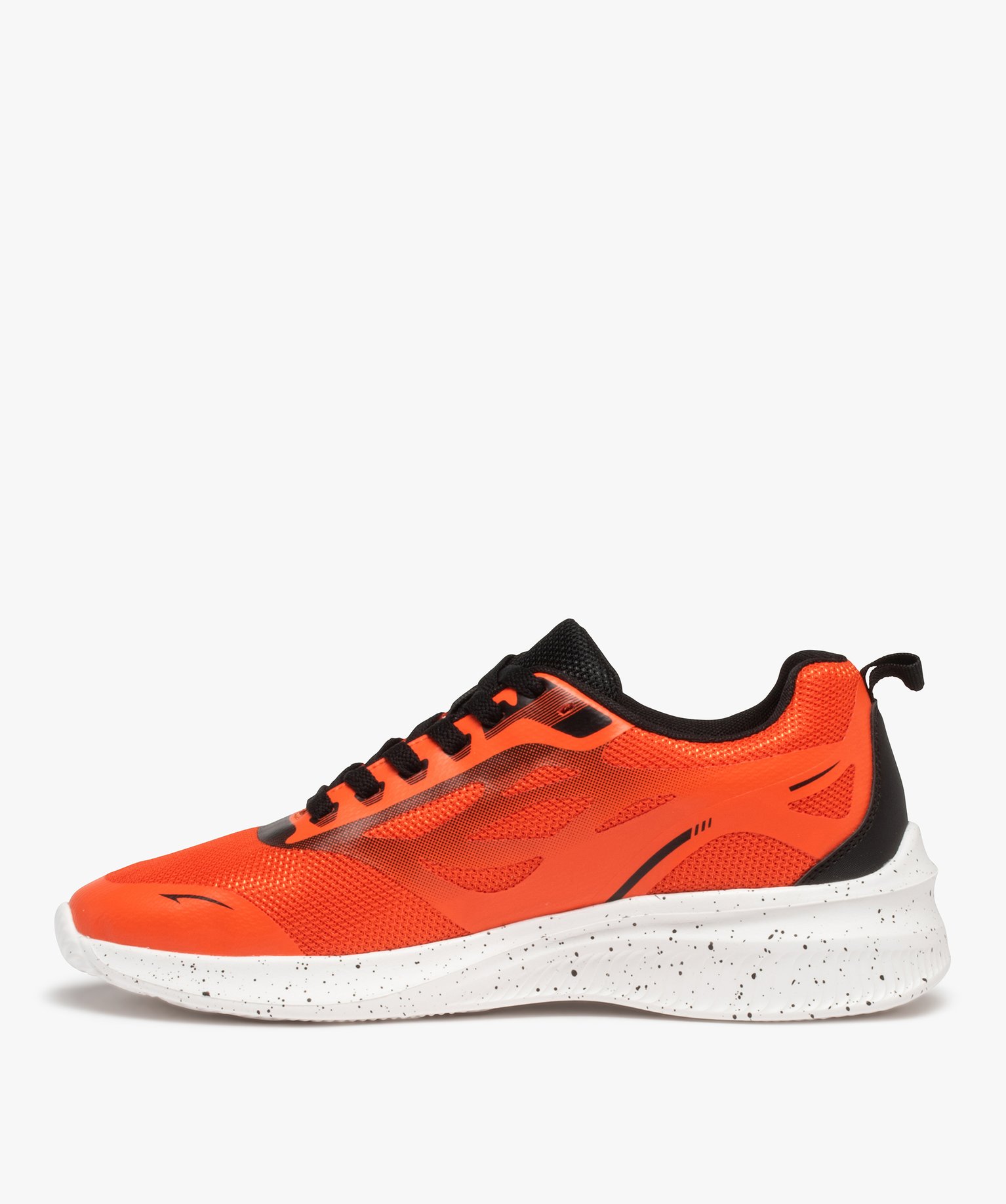 Baskets homme running fluo avec semelle mouchetée orange | GEMO
