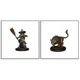 WizKids Wardlings RPG Figures: Girl Witch & Witchs Cat