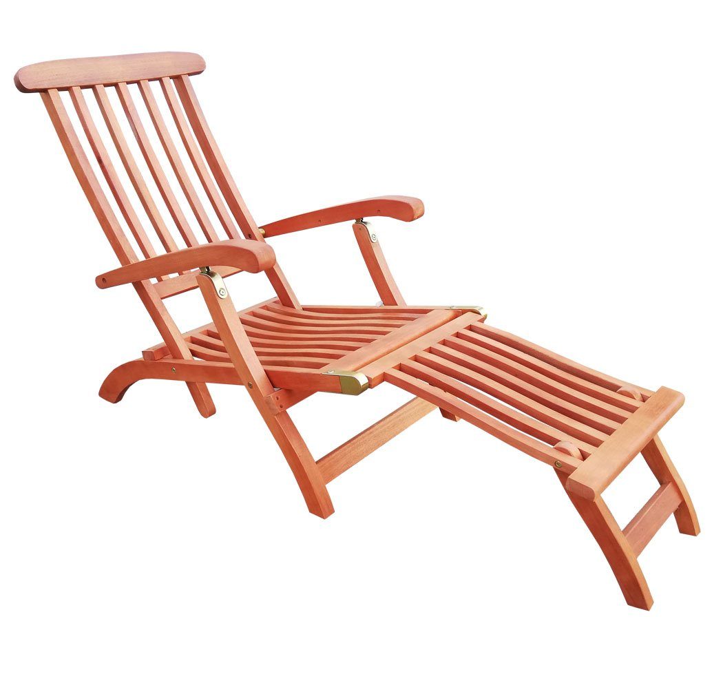 KMH Gartenliege Hartholz Deckchair (Eukalyptusholz) (101908)