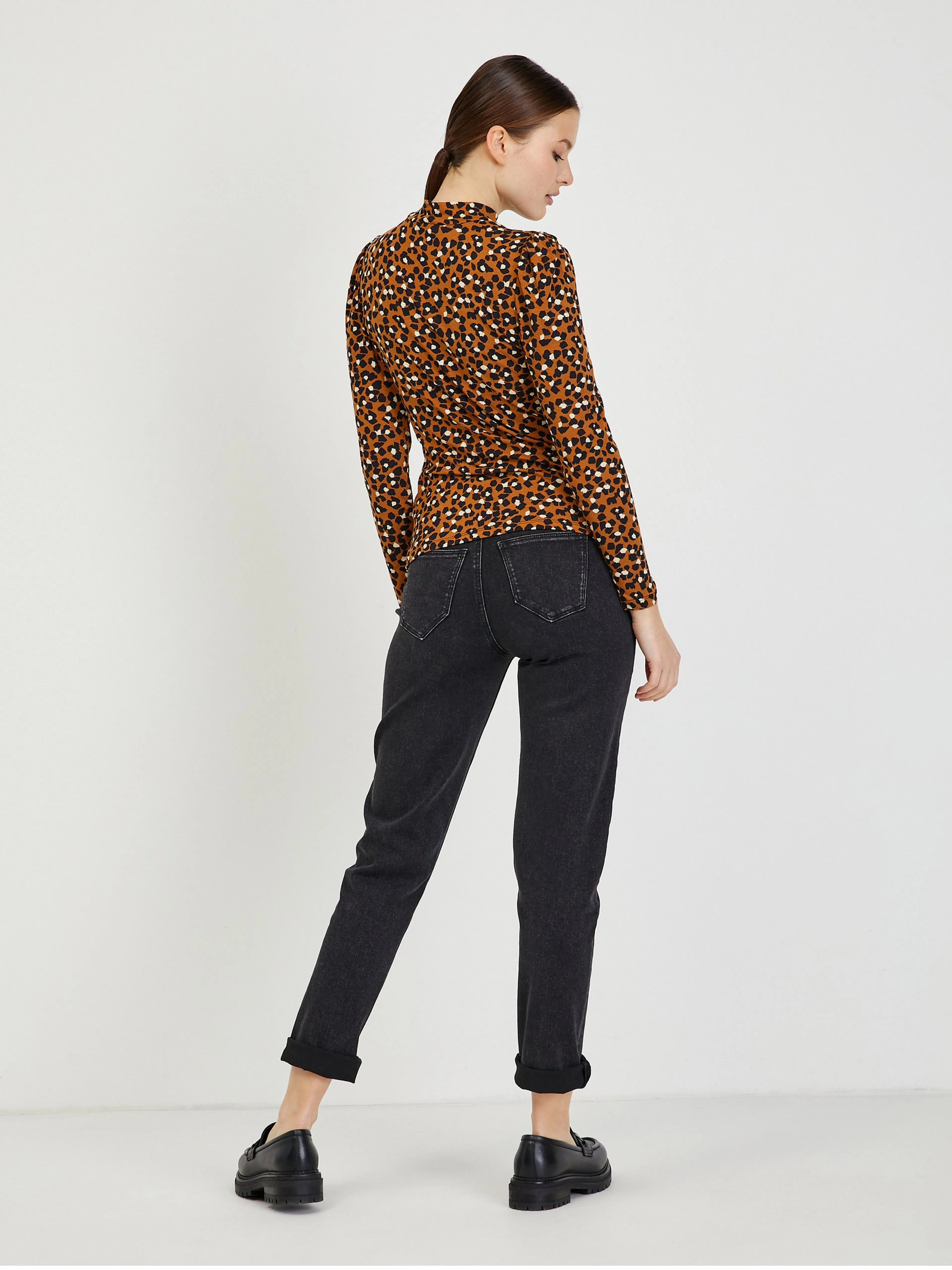 Braunes gemustertes Damen T-Shirt ORSAY Paisy