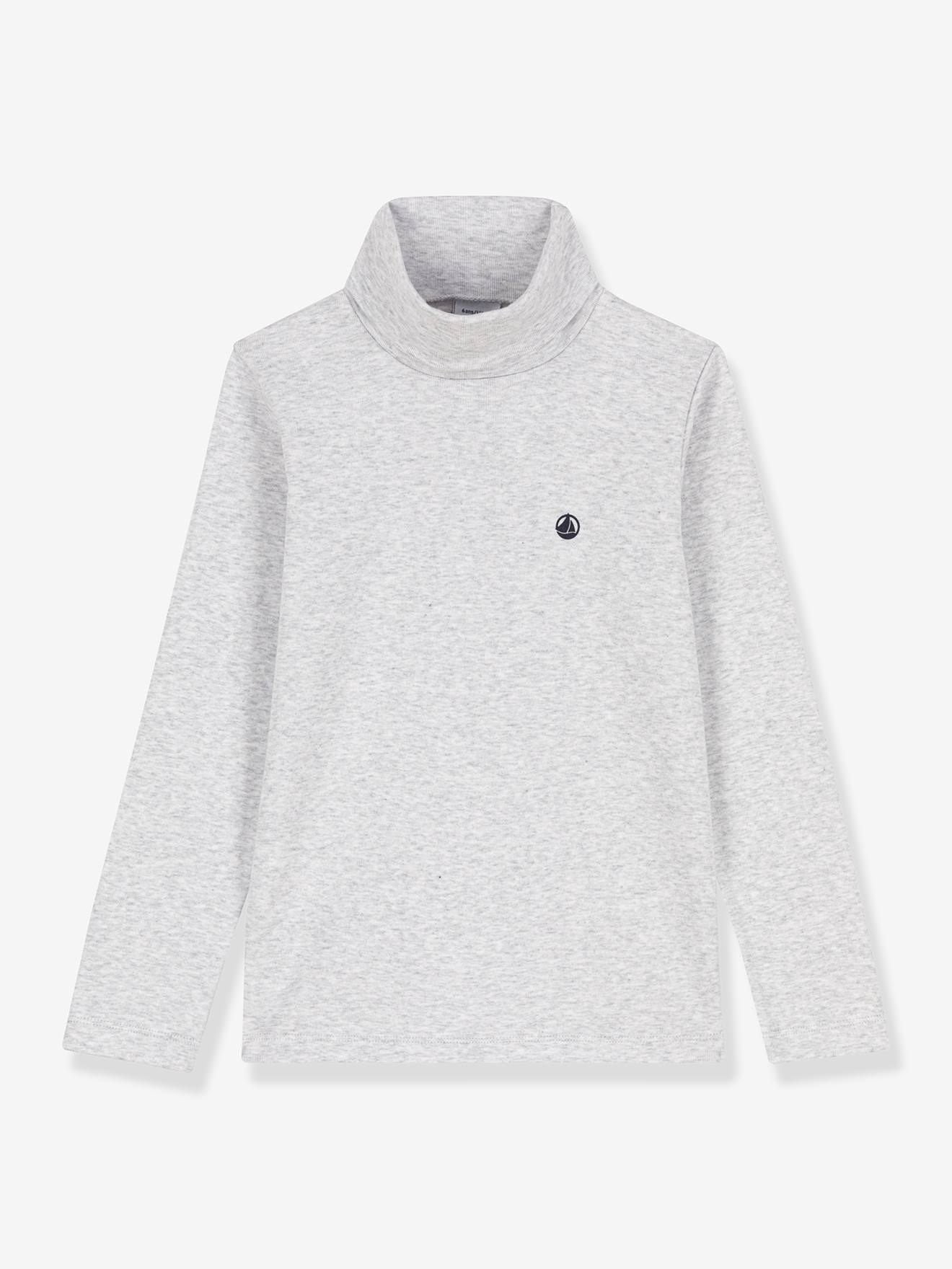 Sous-pull en coton bio PETIT BATEAU gris