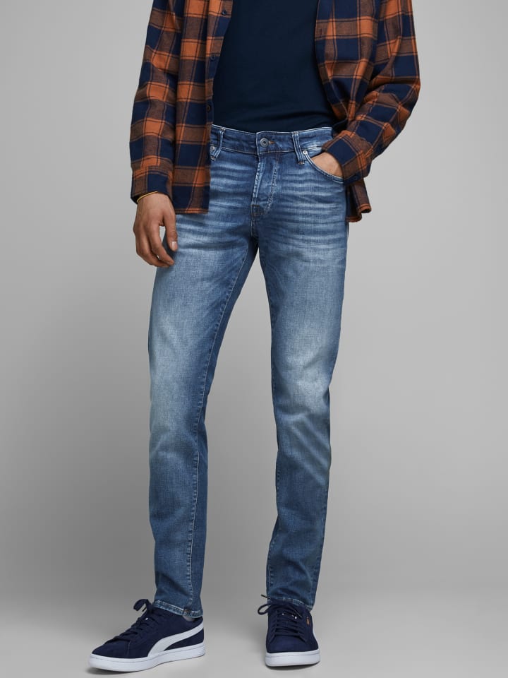 Jack & Jones Slim Fit Jeans Denim Hose JJIGLENN JJICON in Blau günstig kaufen