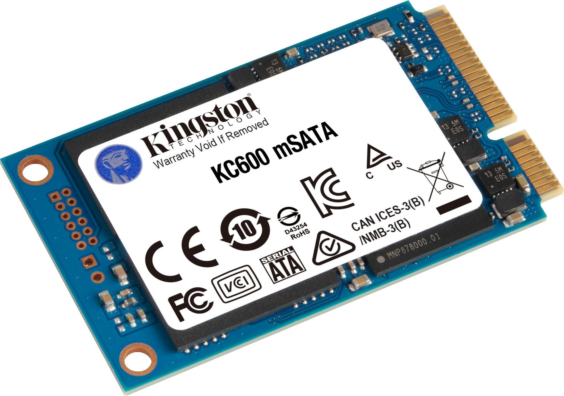 Kingston KC600 mSATA 256GB interne SSD (256 GB) 550 MB/S Lesegeschwindigkeit, 500 MB/S Schreibgeschwindigkeit