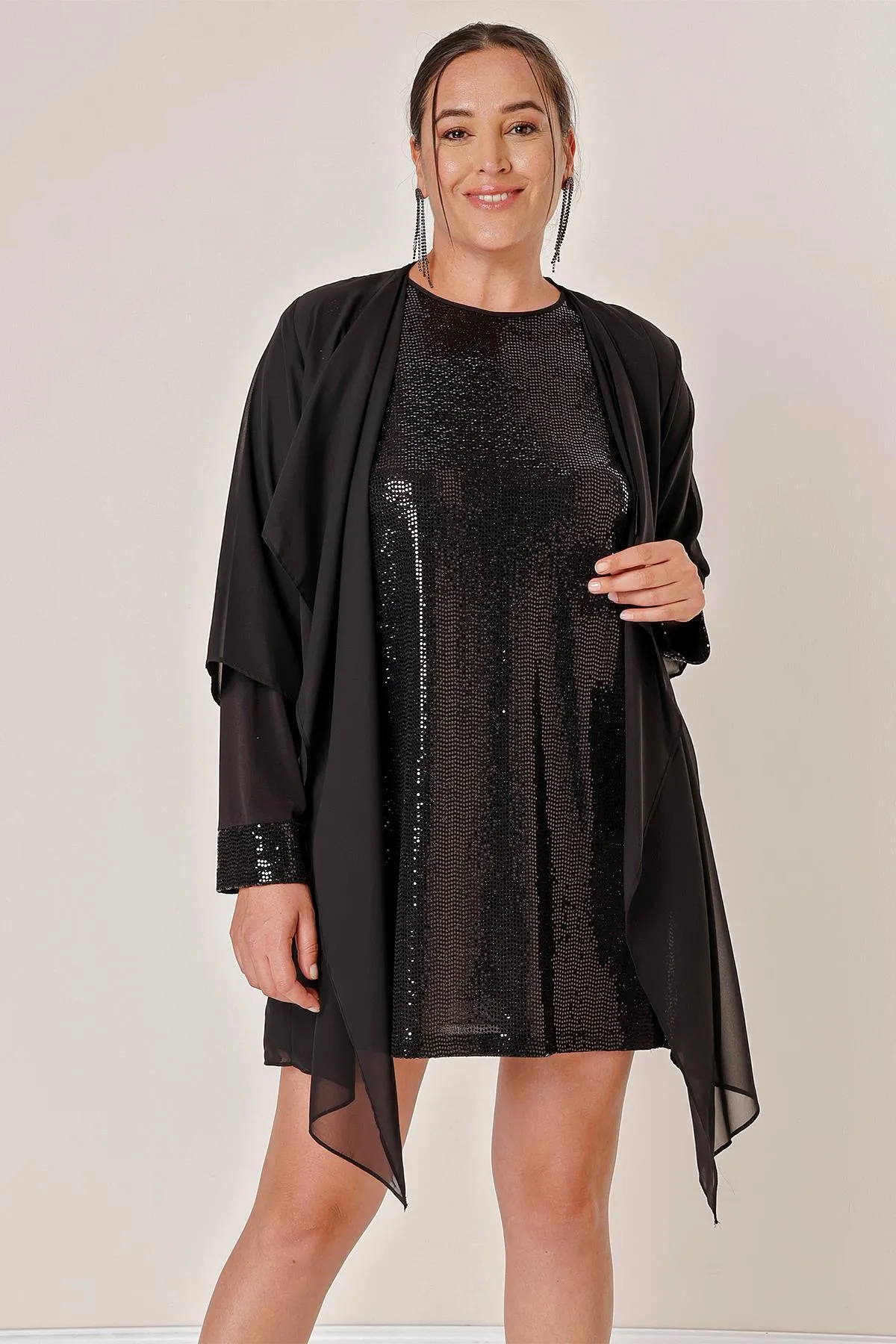 By Saygı  ifon Pulpayet Plus Size 2-teiliges Set