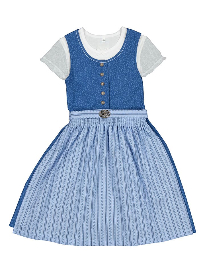 Turi Landhaus Dirndl in Blau/ Hellblau günstig kaufen