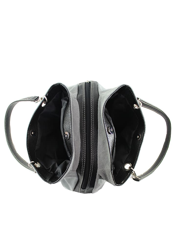ORE10 Leder-Henkeltasche in Grau - (B)32 x (H)20 x (T)14 cm günstig kaufen onesize