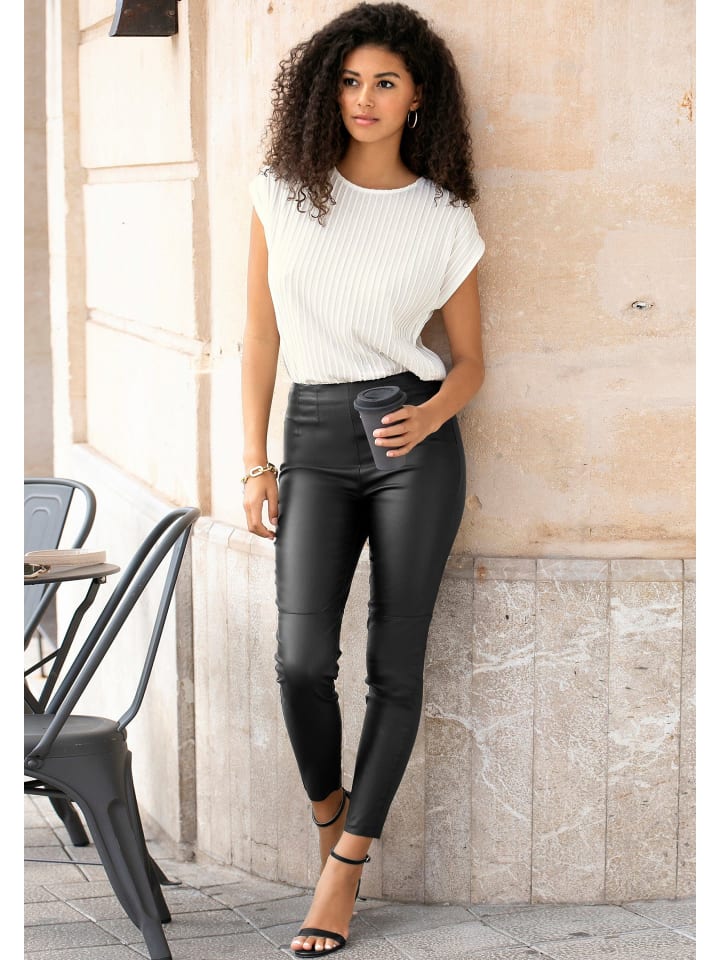 LASCANA Kurzarmshirt in creme günstig kaufen