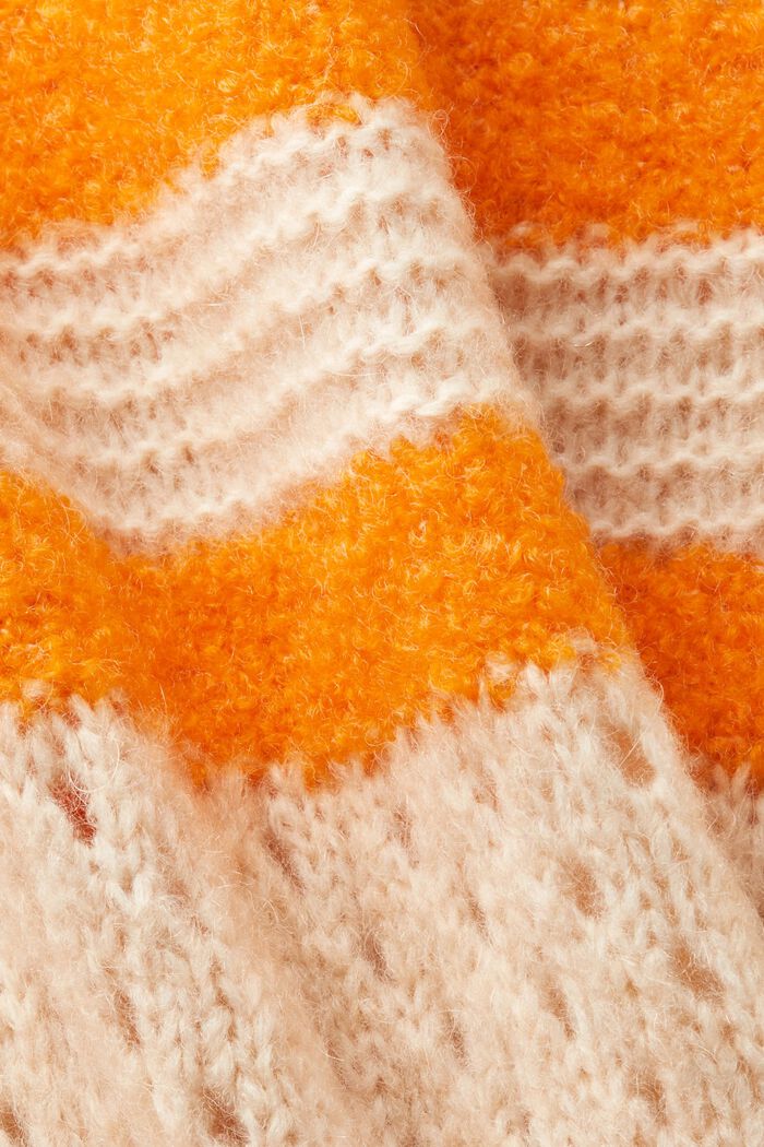 Strickweste mit Blockstreifen und Stehkragen