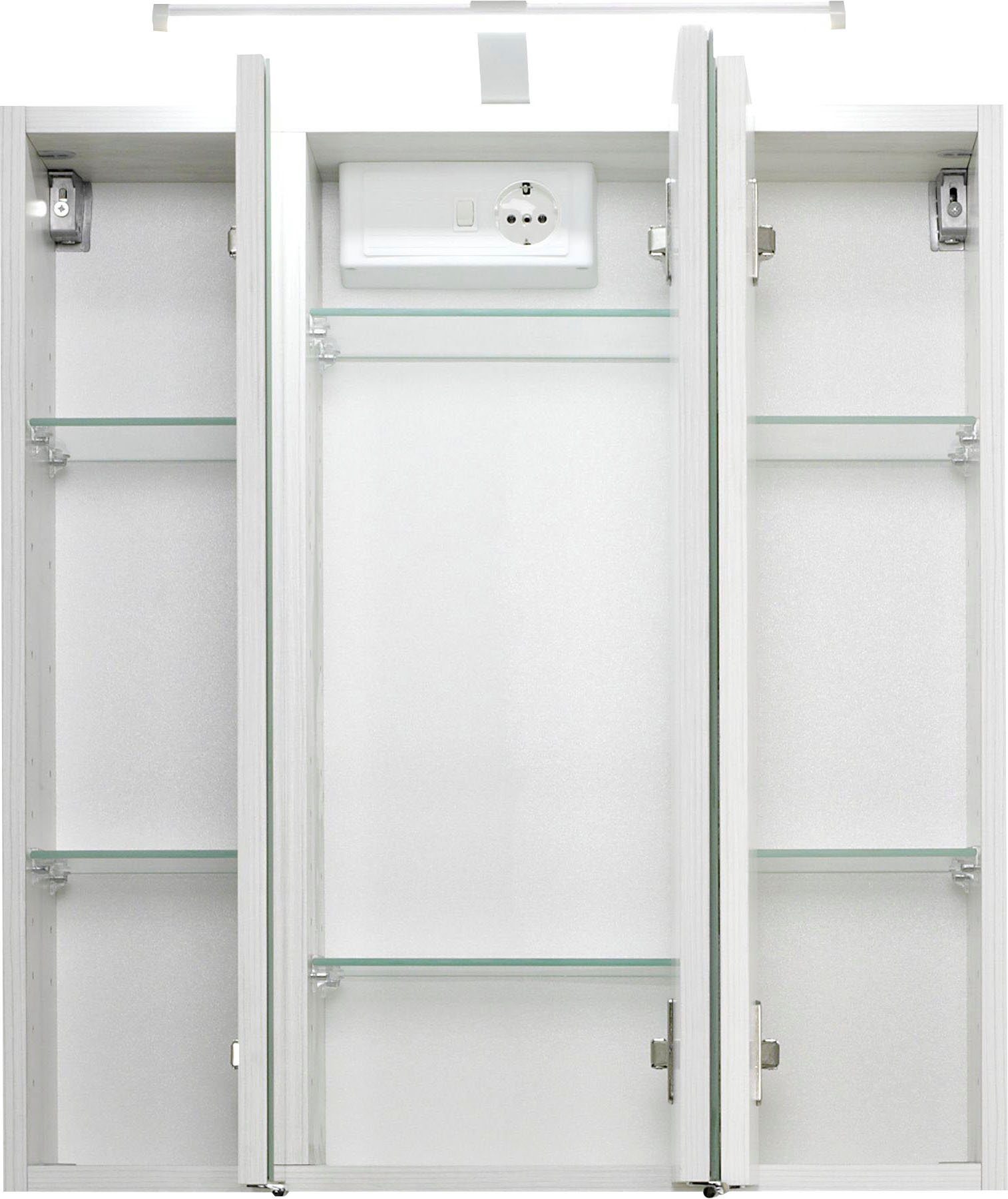 HELD MÖBEL Spiegelschrank Trento, verschiedene Ausführungen und Farben Breite 60 cm, mit 3D-Effekt, Spiegeltüren, Inklusive LED-Beleuchtung