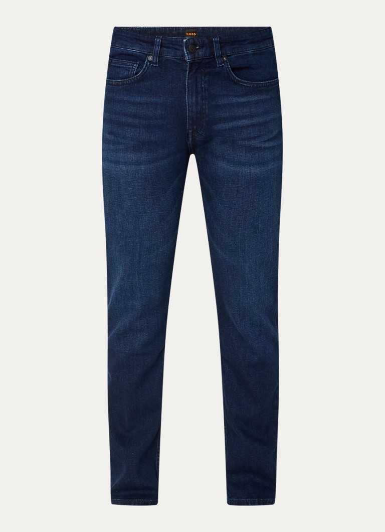 Jeansy Hugo Boss Delaware slim-fit, ciemne wyblaknięcie