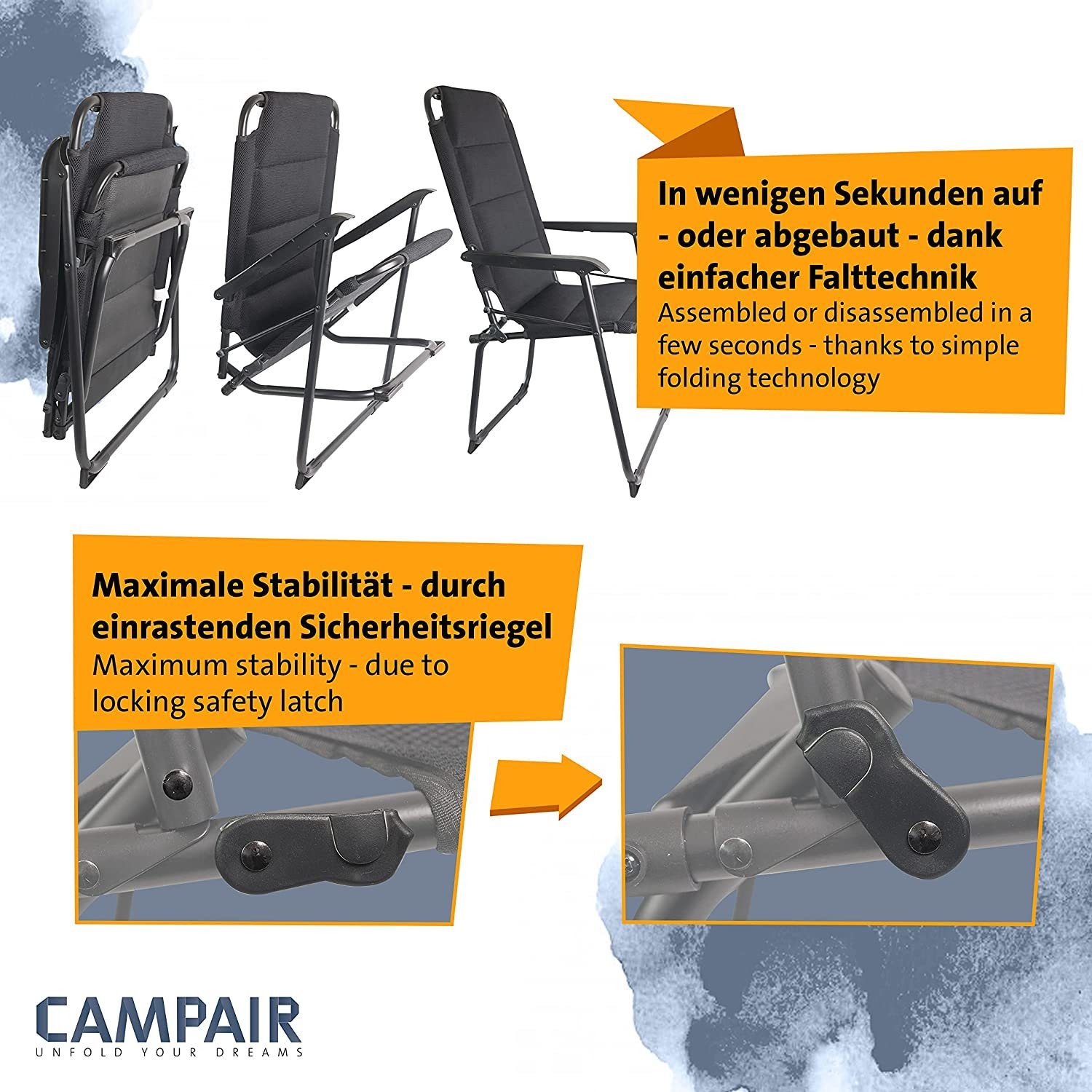 CAMPAIR Campingstuhl Leichter Caravan Wohnwagen Klappstuhl aus Aluminium (1 St)