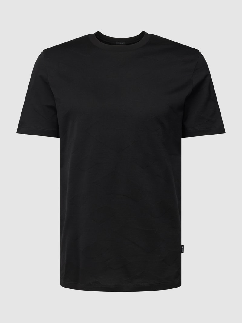T-Shirt mit Strukturmuster Modell 'Tiburt' in schwarz