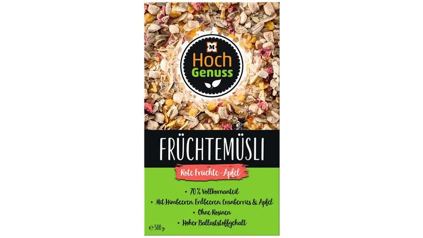 Hochgenuss Früchtemüsli Rote Früchte-Apfel 500 g