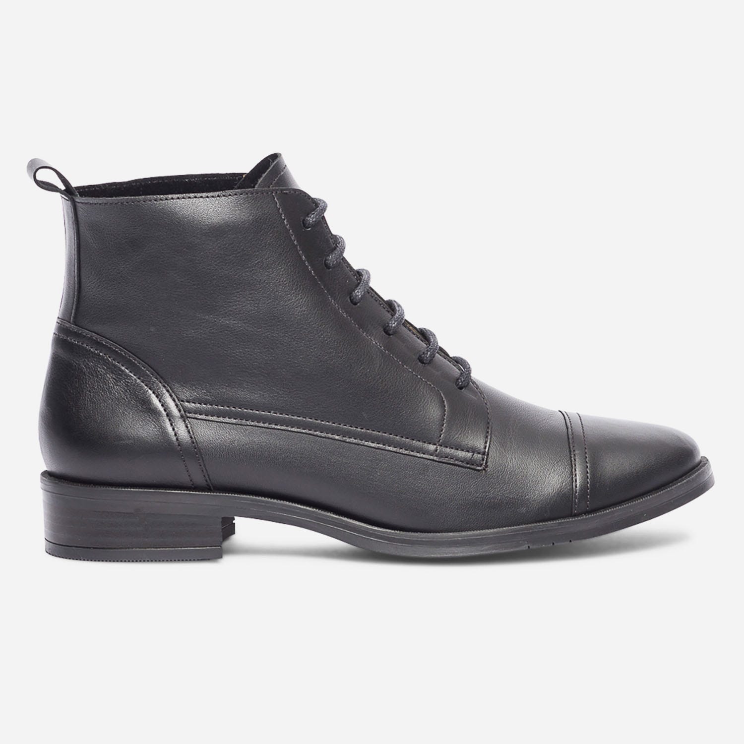 Bottine ERAM FLEX noire en cuir éco-conçu