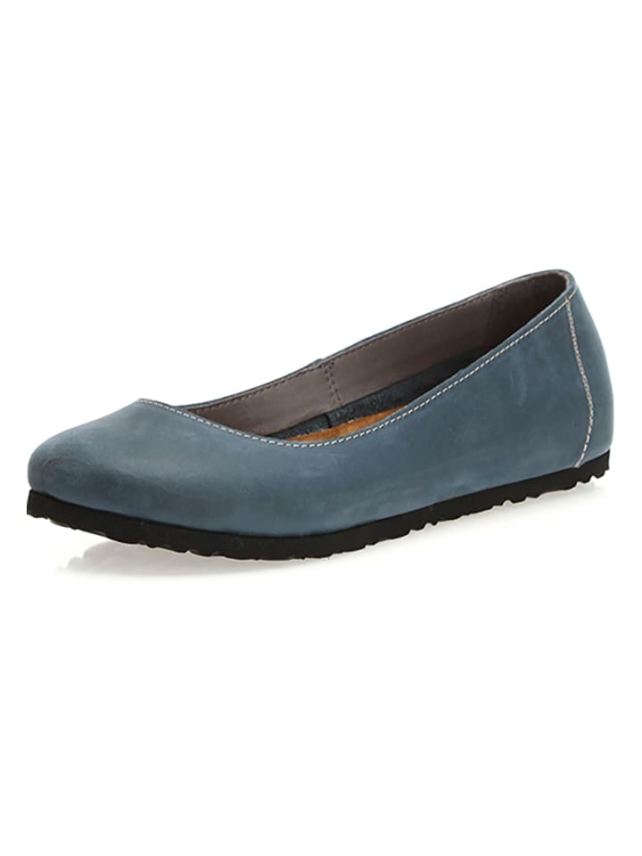 Comfortfusse Leder-Ballerinas in Dunkelblau günstig kaufen