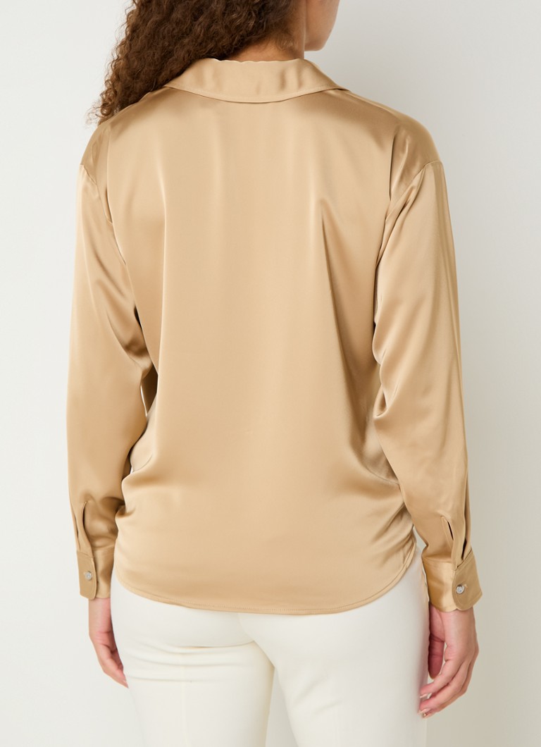 Ralph Lauren Satin Wrap Top with V-neck