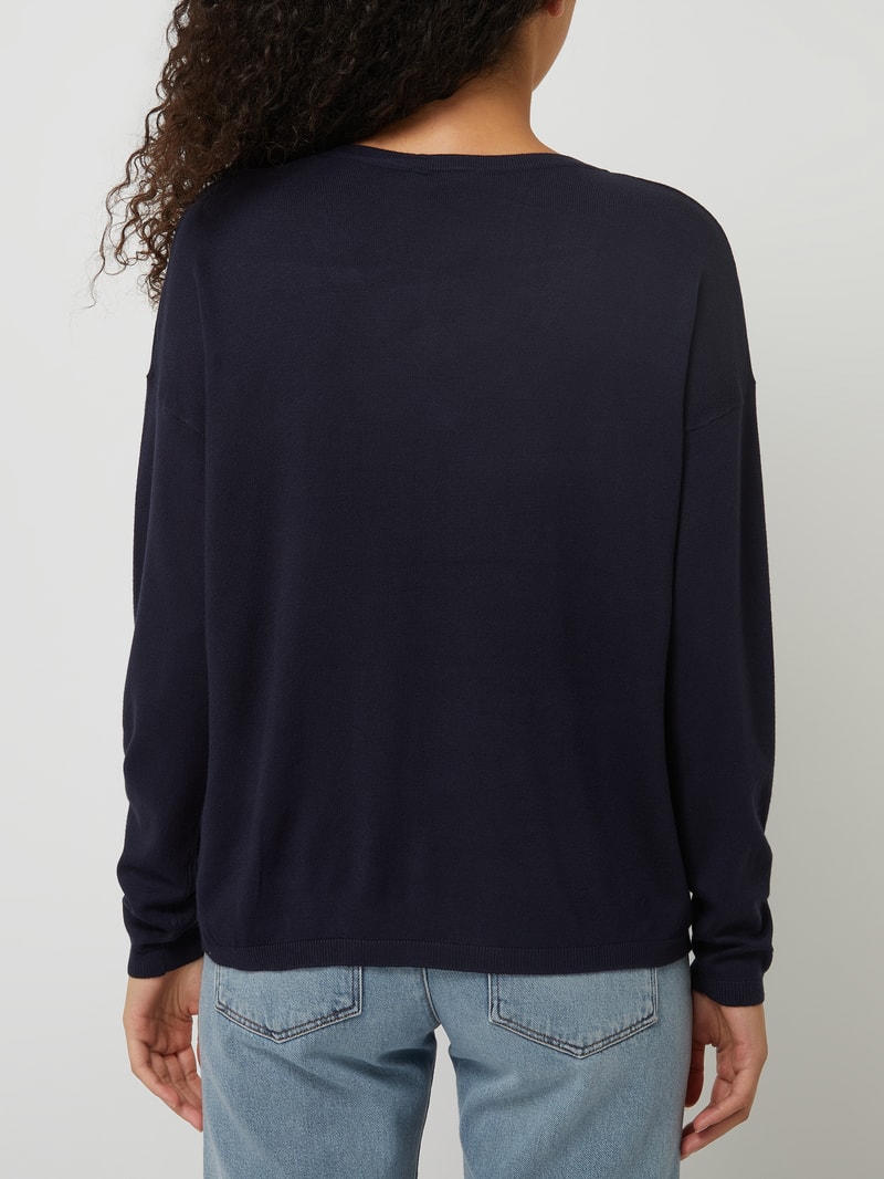 Pullover aus Viskosemischung Modell 'Mafa' in dunkelblau