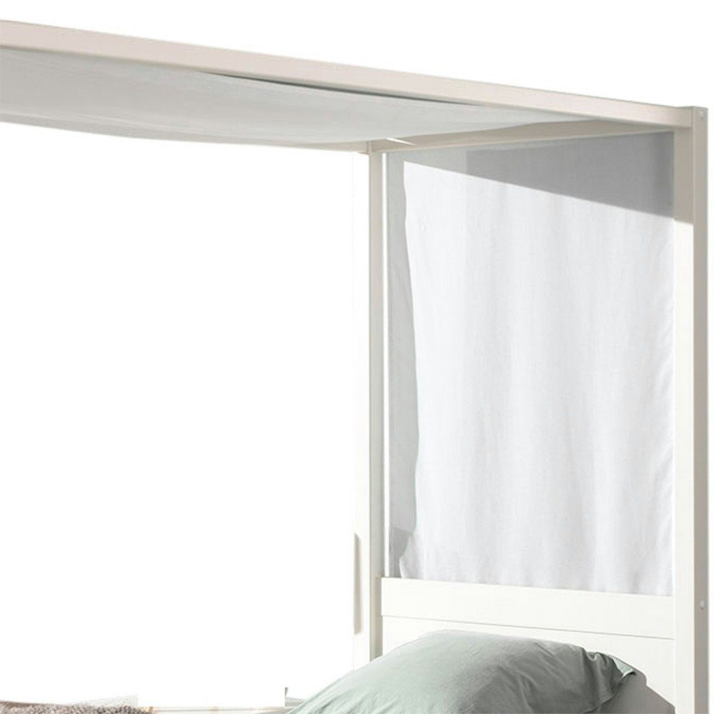 Kindermöbel 24 Himmelbett Alysa Kiefer massiv 90x200cm inkl. Rolllattenrost