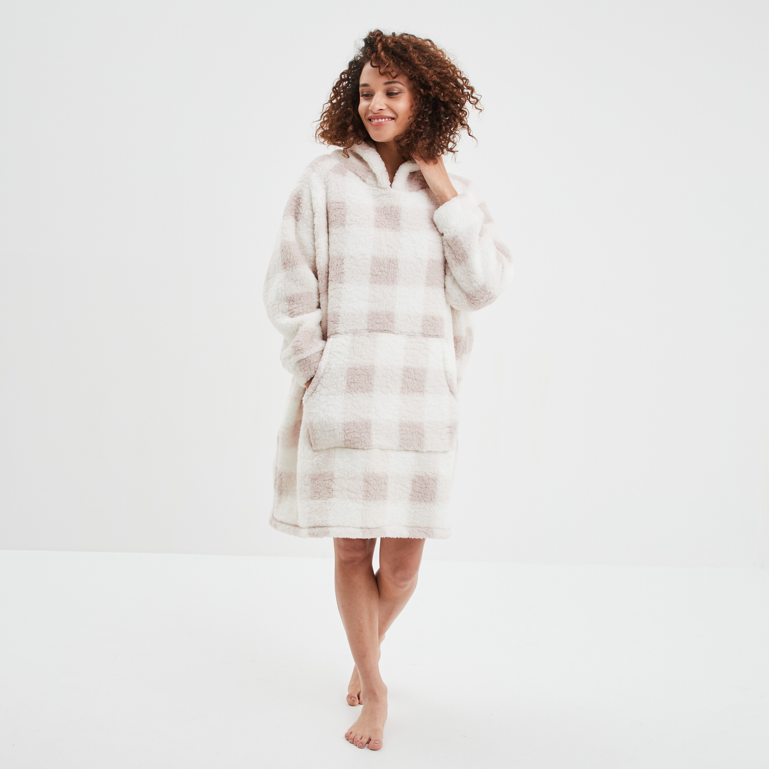 Haut de pyjama sweat long pilou rose femme | La Halle