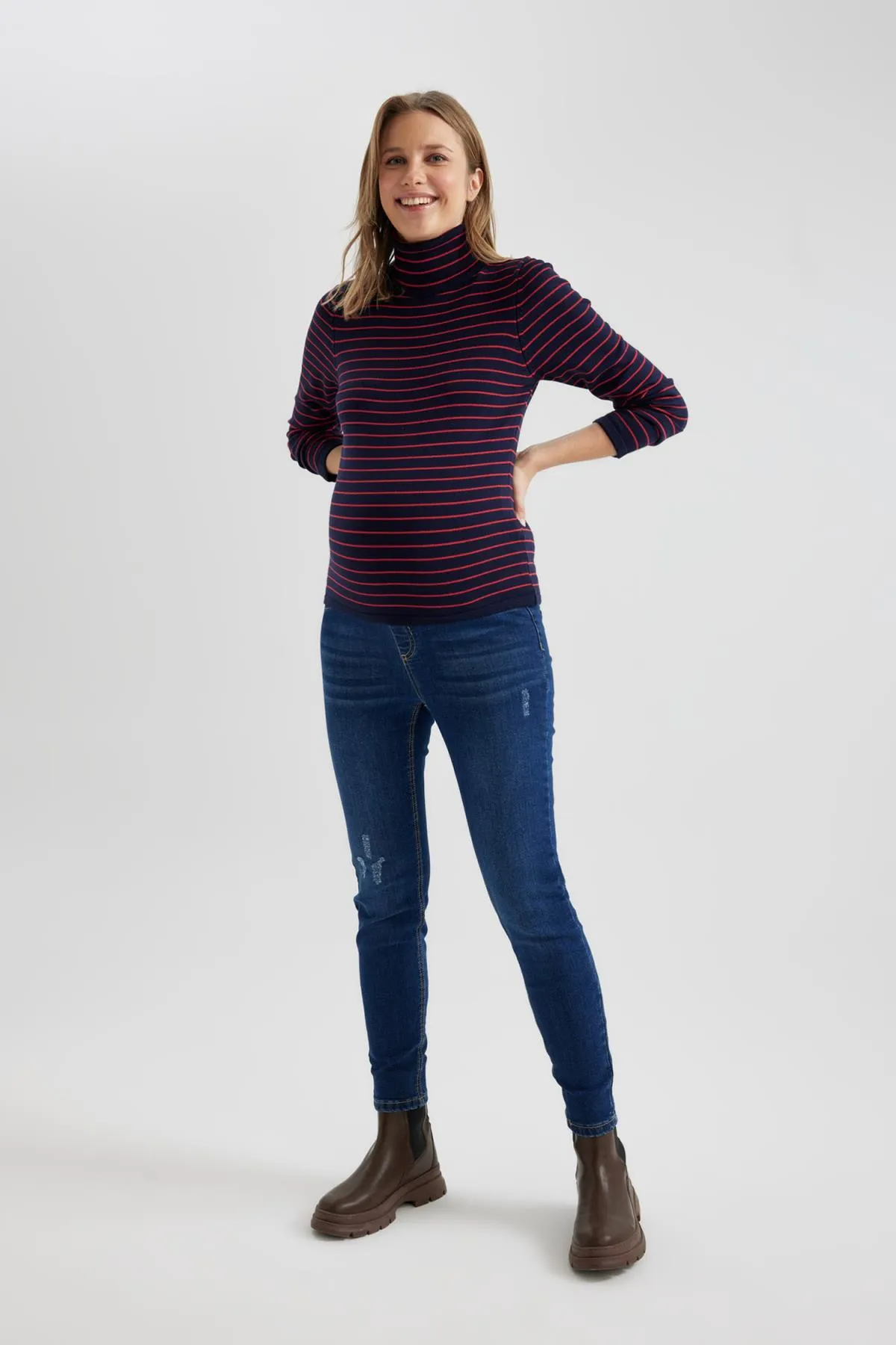 DeFacto  Skinny Fit, extra enge Passform, normale Taille, extra schmales Bein, Umstands-Jeanshose