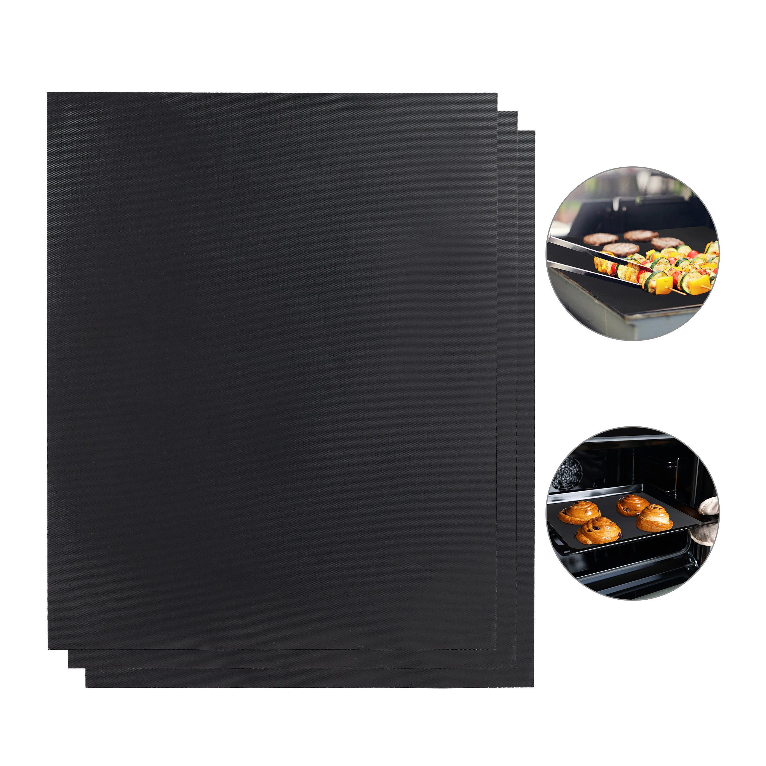 relaxdays Backmatte BBQ Grillmatte 3er Set, Kunststoff