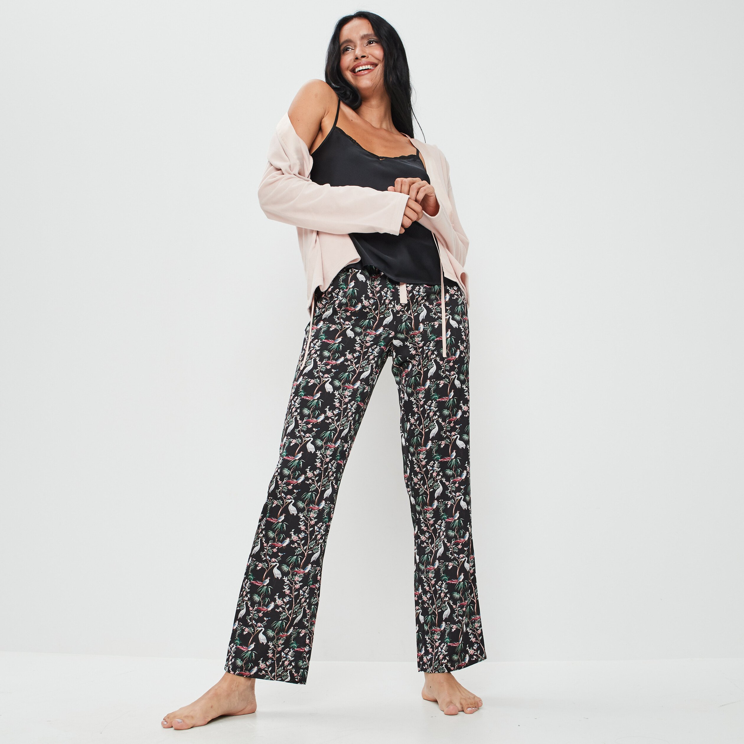 Ensemble pyjama 3 pièces noir femme | La Halle