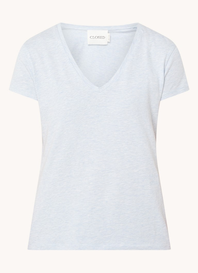 Camiseta CLOSED com estampa mesclada e decote em V