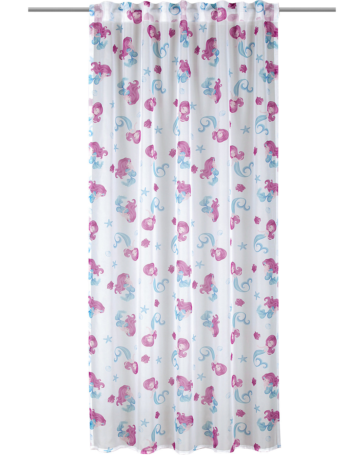 Vorhang Schal, Meejungfrau, weiß/pink, 245 x 135 cm