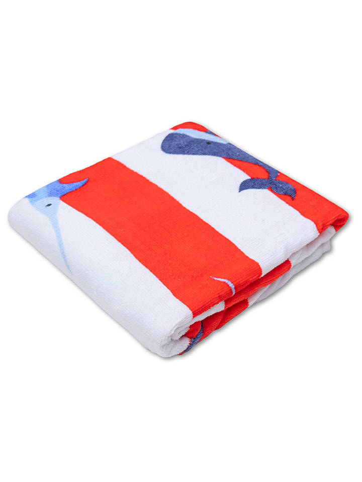 Swim Essentials Strandtuch ''Ocean'' in Rot/ Weiß - (L)135 x (B)65 cm günstig kaufen 135x65 cm