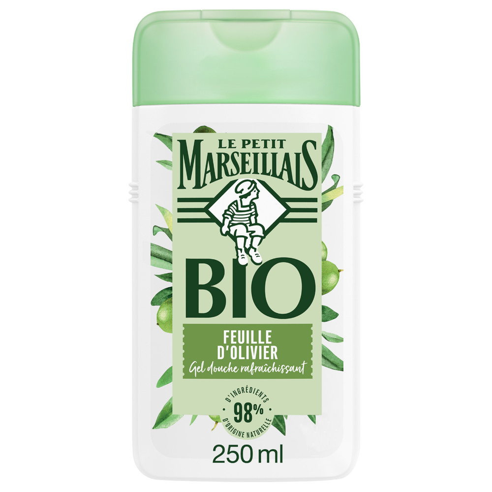 le petit marseillais Gel Douche Bio Rafraichissant, au pH neutre, Feuille d'Olivier, 250ml Gel douche