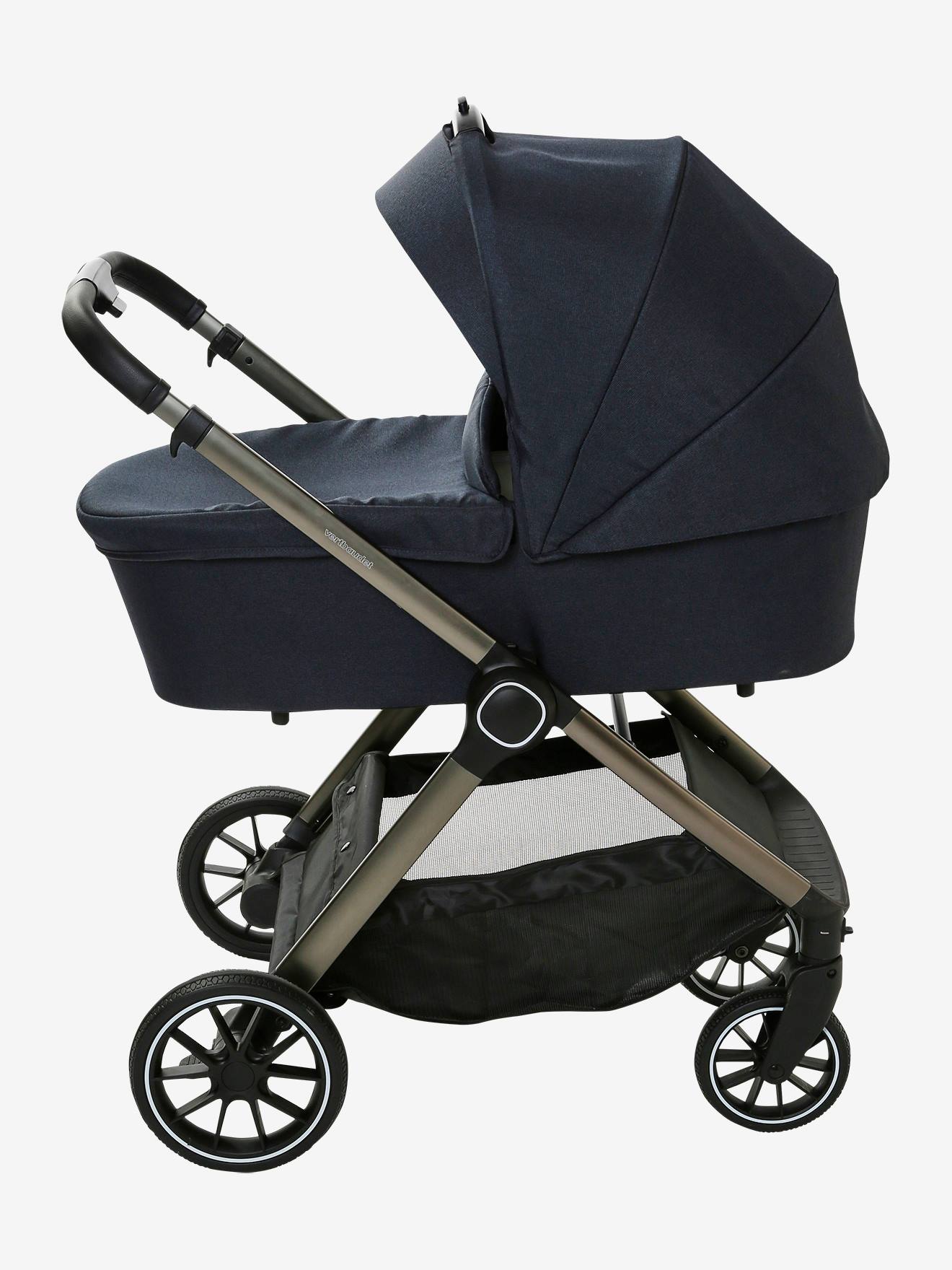 Vertbaudet Kombi-Kinderwagen AURIGA mit Babyschale & Babywanne - schiefergrau