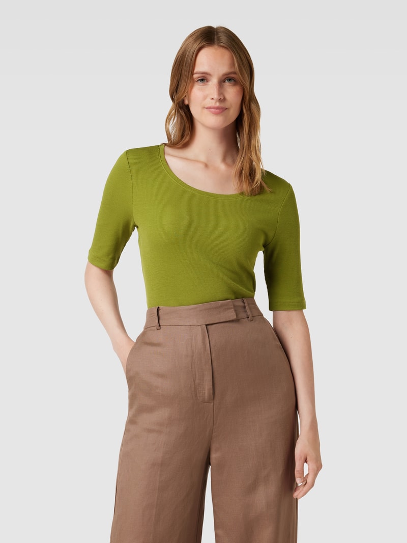 T-Shirt mit Rundhalsausschnitt Modell 'Mila' in khaki