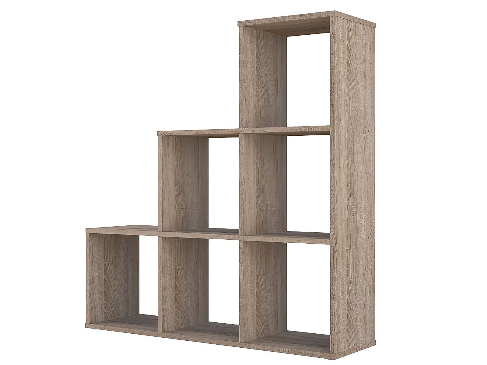 Polini Home Raumteilerregal Polini Home Treppenregal Stufenregal Raumteiler Regal eiche 6 Fächer
