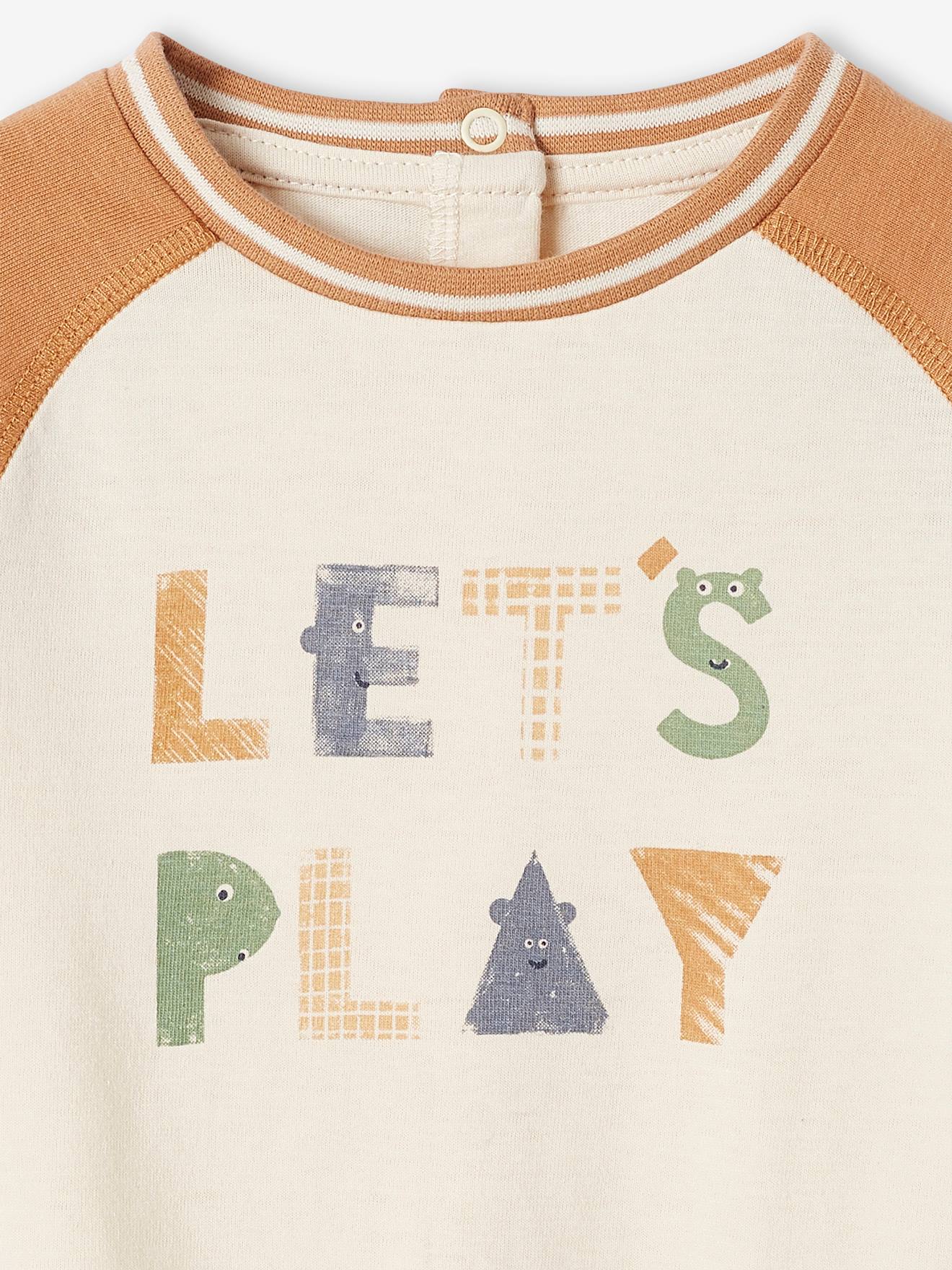 Tee-shirt colorblock bébé manches longues écru